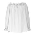 thumbnail image 6 of Pincandy Womens Casual Off Shoulder Tops Long Sleeve Ruffle Flowy Chiffon Blouses Shirts, 6 of 7