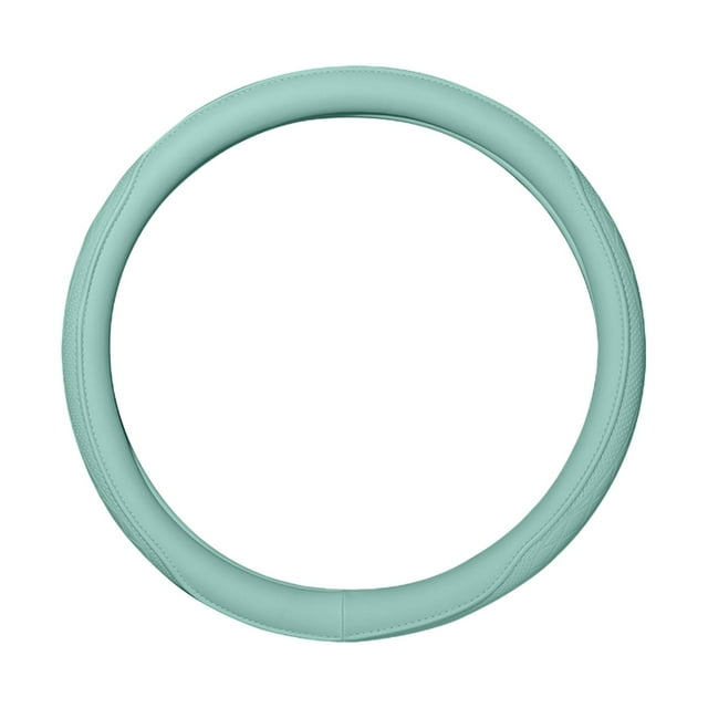 Sky Blue Universal Car Steering Wheel Cover Anti Slip Thin Handle Design Sports Style For All Seasons High And Low Temperature Resistance Leather Material Comfortable Grip Enhances Driving