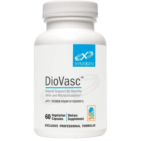 XYMOGEN DioVasc - Supports Blood Flow & Vascular Health - Micronized Citrus-Based Flavonoids - Vegetarian, Gluten-Free & Non-GMO - 60 Capsules