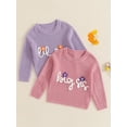 thumbnail image 4 of Aojekbee Sister Matching Knit Sweater Long Sleeve Floral Letter Embroidery Pullover Knitwear for Autumn, 4 of 10