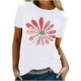 thumbnail image 2 of Qepwsc Womens Short Sleeve Tops Floral Print Shirts Crewneck Blouses T-Shirts Summer Outfit Graphic Tees for Women Casual T-Shirts Fashion Clothes 2025 Ladies Blouss S-XL, 2 of 5