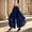 Navy, variant on Women Chiffon Wide Leg Dance Pants High Waist Pleats Golden Border Ruffle Hem Trousers Wine XL
