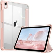 Fintie Hybrid Slim Case for iPad (A16) 11th Generation 11 Inch (2025), iPad 10th Generation 10.9 Inch (2022), with Clear Transparent Back, Rose Gold
