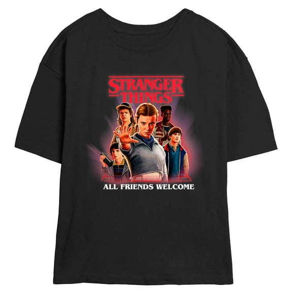 Netflix Juniors' Stranger Things All Friends Welcome Group Shot T Shirt