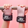 thumbnail image 5 of CHAO 1 par de guantes de gimnasio de piel de vaca con agarre antideslizante para levantamiento de pesas, almohadillas de agarre para levantamiento de peso muerto, color rosa, 5 of 5