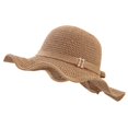thumbnail image 1 of TIEVOSA Womens Hat Summer Sun Hat Beach Tourism Hat Ruffle Edge Bow Sun Hat（Khaki）, 1 of 6