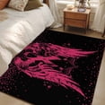 thumbnail image 4 of 3'x5' Rug for Living Room Bedroom, Pink Ribbon Washable Area Rugs Non-Slip Carpet Mats, Wings Romantic Love Heart Flowers Black Indoor Low Pile Area Rug Runner for Kitchen, Mudroom, 4 of 8