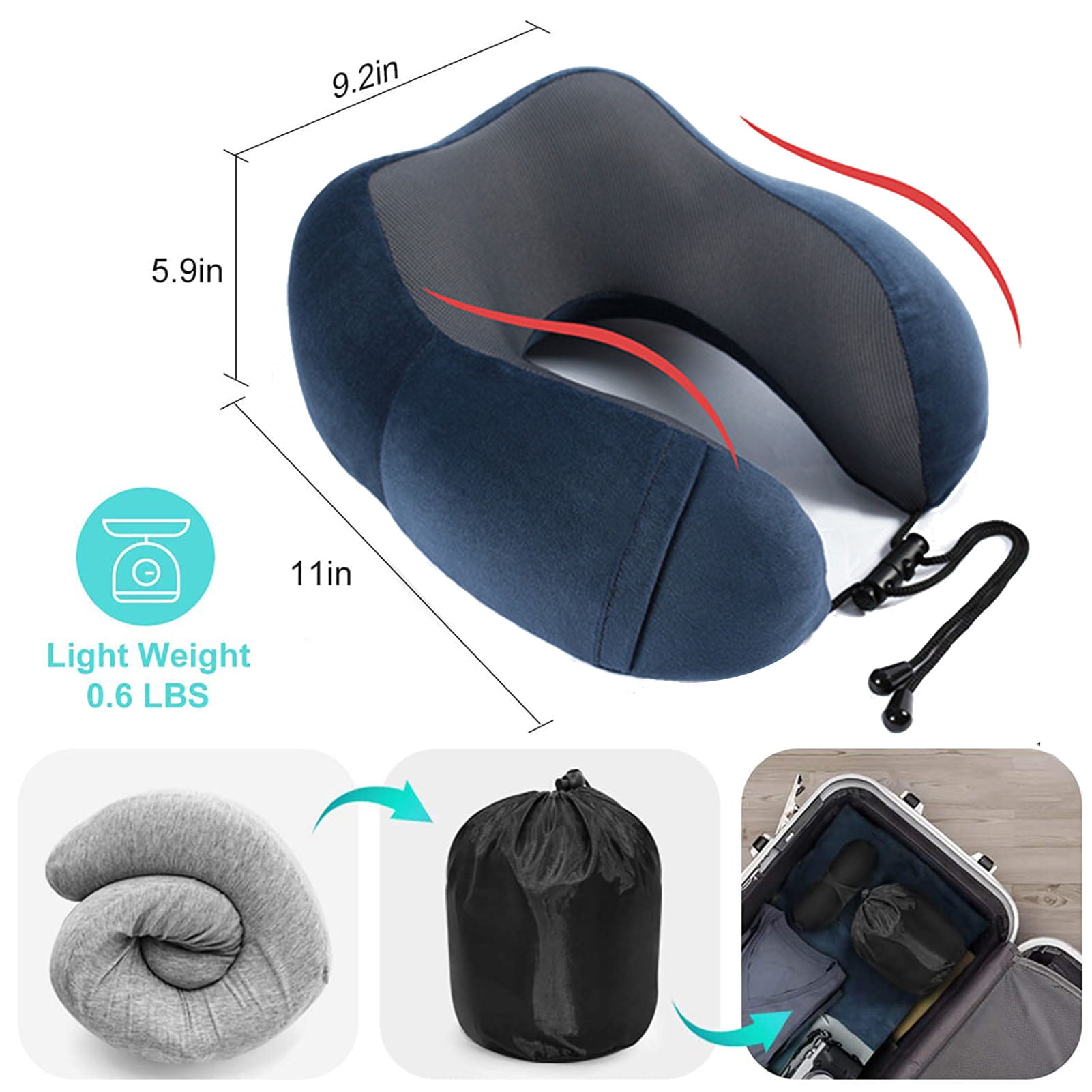 Award-Winning Ergonomic Travel Neck Pillow | Cushion Lab Large / Navy