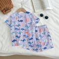 thumbnail image 5 of Grblisyd Girls Outfits Size 10-12 Cute Short Sleeve Crew Neck T-Shirts and Elastic Waist Shorts Kids Fashion Animal Print Clothing Sets, 5 of 7