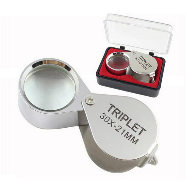 Joyeros de bolsillo Lupa de cristal Joyero Joyas para ojos 30 x 21 mm