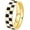 Gold, variant on Unisex Stainless Steel 6mm Unique Irregular Black and White Checkerboard Pattern Signet Ring