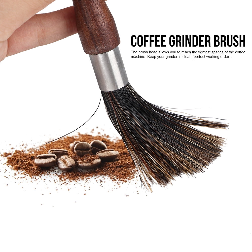 Natural Bristles Sturdy Coffee Grinder Cleaning Brush Grinder Powder Brush for Sweeping Coffee Grinder Powder Coffee Grinding Machine 