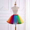 thumbnail image 4 of Vestido de tul de media longitud con arcoíris, malla para actuación en el escenario, ballet, falda de color caramelo, falda sin tirantes, 4 of 5