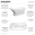 thumbnail image 5 of Aqua Eden VCT7D673128 67" Cast Iron Oval Single Slipper Pedestal Tub (7" Faucet Drillings), White, 5 of 7