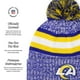 thumbnail image 4 of Foco Los Angeles Rams Nfl Logo Heather Stripe Pom Beanie Hat Color Del Equipo, 4 of 5