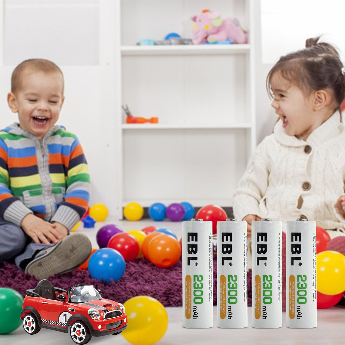 EBL 8-Pack Rechargeable AA Batteries with LCD Battery Charger for AA AAA Ni-MH Ni-CD Batteries