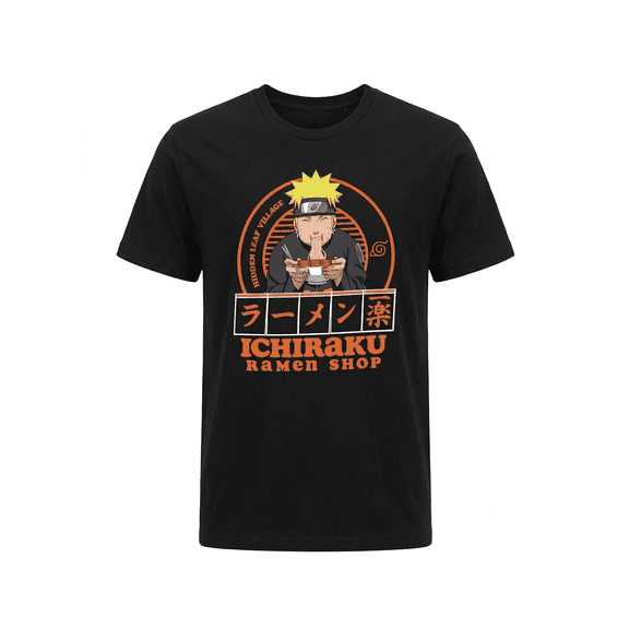 Naruto Ichiraku Ramen Shop Graphic T-Shirt Men's Black Short Sleeve Anime, Size 3XL