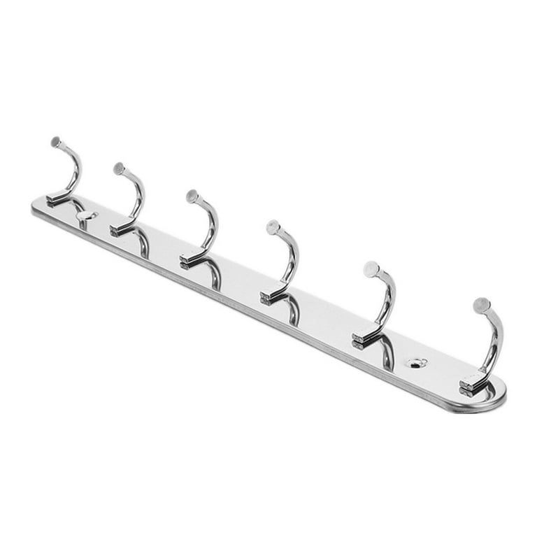 IWRUHZY Wall Mount Hook Rack Stainless Steel Coat Rack Coat Hooks with 6 Hanger Hooks