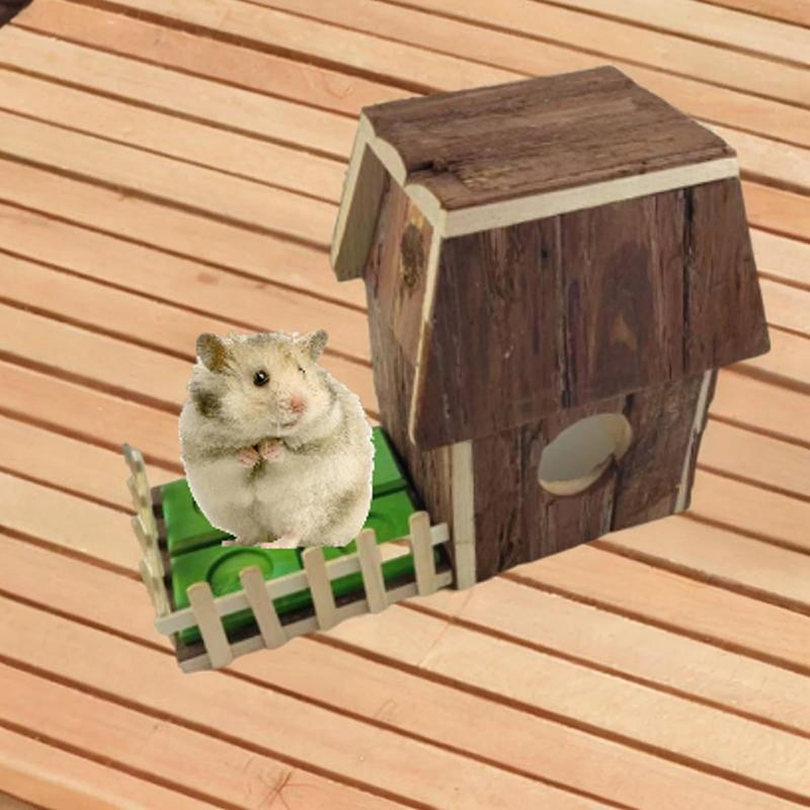 Serenable Hamster Wood House Hideout Small Animals Sleeping Hut for Gerbils Small Pets