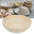 thumbnail image 4 of Banneton Brotform pan a prueba de productos hechos a mano cesta redonda de ratán conjunto artesanía, 4 of 8