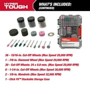 Hyper Tough 138-Piece Grinding and Cutting Kit Click Fit™ Case, Model 43129CF