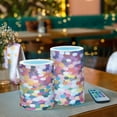 thumbnail image 3 of Yayeee Flameless Candles with Remote Flickering Battery Operated Multi Color Changing, Black Colorful Circles, 3 of 7