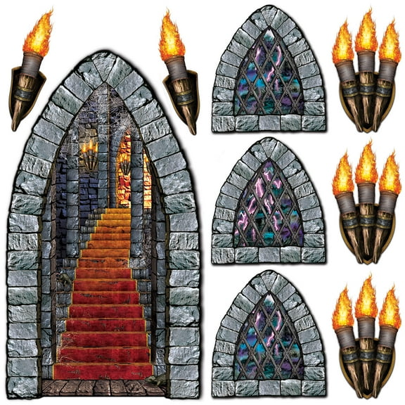 Stairway, Window & Torch Props, 18"-60", (9/Pkg)
