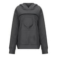thumbnail image 6 of adviicd Womens Oversized Hoodies Cat Pouch Sweatshirts Long Sleeve Pullover Fashion Clothes with Pet Carrier Pocket (Dark Gray, L), 6 of 9