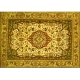 thumbnail image 1 of Ahgly Company Machine Washable Indoor Rectangle Medallion Yellow Traditional Area Rugs, 8' x 10', 1 of 4