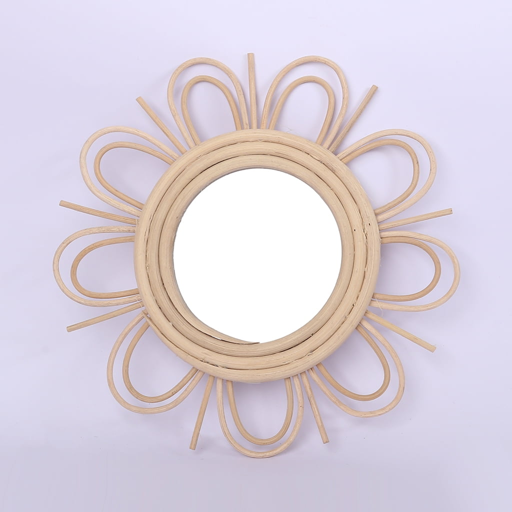 Woven Rattan Dressing Mirror Innovative Art Decoration Makeup Mirrors