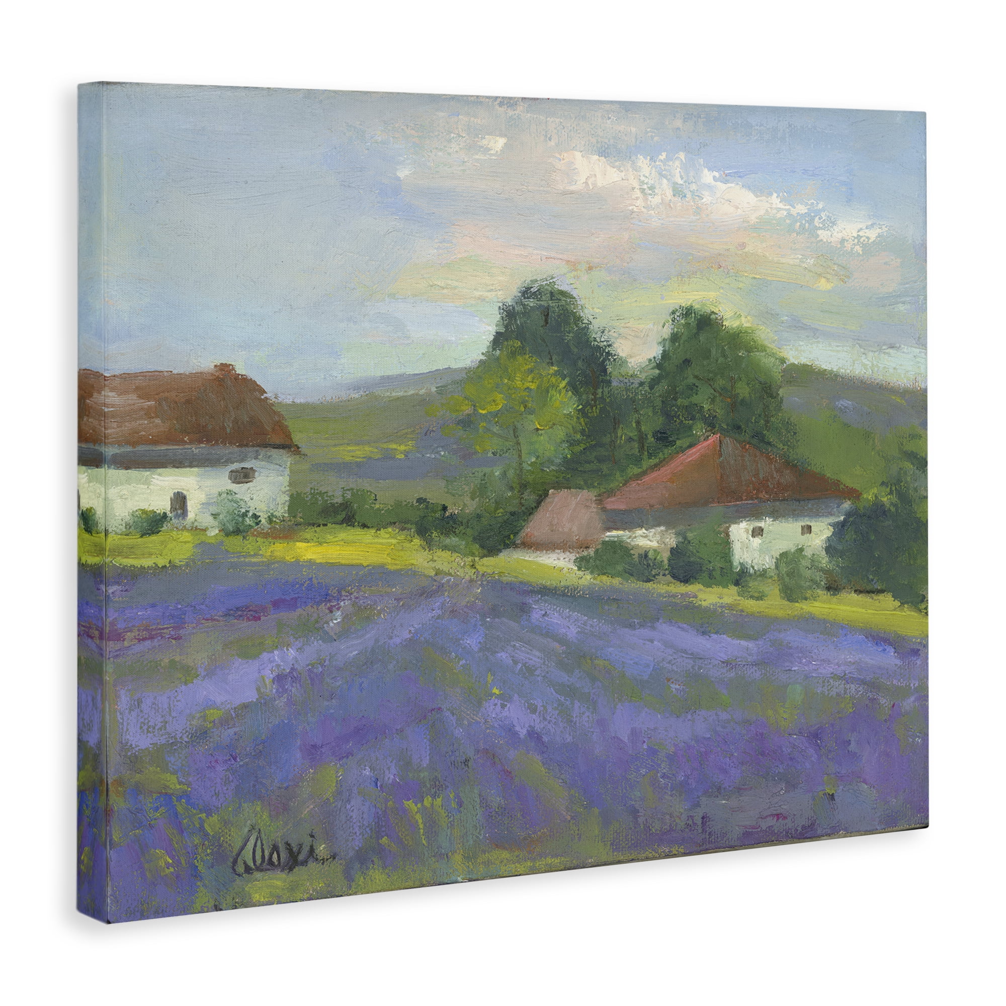 Stupell Industries Lovely Lavender Farmland Landscape & Nature Painting Wrapped Canvas Art Print Wall Art, 30 x 24