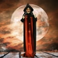 thumbnail image 4 of Haunted Hill Farm 6-Ft. Standing Witch, Indoor/Covered Outdoor Halloween Decoration, LED Red Eyes, 4 of 9