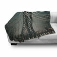 thumbnail image 3 of Scenery Soft Flannel Fleece Blanket, Cityscape Landscape View with Bridge Empire State Building and Skyscrapes Picture Print, Cozy Plush for Indoor and Outdoor Use, 60" x 80", Teal, by Ambesonne, 3 of 6