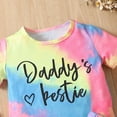 thumbnail image 6 of Baby Girl Clothes Toddler Summer Two Piece Outfit Little Girls' Leopard Print Tie Dye Two Piece Set Short Sleeve Outfit with Letter Details Cute Outfits 2Pcs for 5-6 Years, 6 of 7