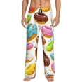 thumbnail image 2 of Picia Color Donut Mens Soft Woven Cotton Elastic Waistband Sleep Pajama Pant Lounge Sleep Pant With Pockets And Drawstring-Medium, 2 of 9