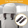 thumbnail image 2 of Unique Bargains 2 Pcs Universal Car Seat Headrest Hook for Most Car, SUV, Truck Car Seat Back Organizer Hooks Sturdy Faux Leather Metal Deep Brown 6.93"x1.77", 2 of 7