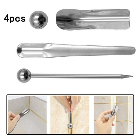 

Fule 4Pcs Ceramic Tile Pressed Ball Double Hole Press Seam Steel Ball Grout Tools