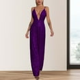 thumbnail image 2 of MSJUHEG Sleeveless Jumpsuits for Women,Backless Jumpsuit for Women,V Neck Jumpsuits for Women,Business Casual Outfits for Women,V Backless Sequin Long Skirt,Workout One Piece for Women Purple S, 2 of 6