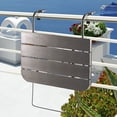 thumbnail image 2 of Balcony Railing Table Outdoor Hanging Folding Balcony Bar Table for Railings Patio Hanging Table on Railing Aluminium Metal Side Table Folding Adjustable 23.6"(L) x 15.7"(W) Brown, 2 of 7