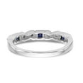 thumbnail image 5 of 14K White Gold Ring Band Wedding Sapphire Square Blue Diamond Round, Size 6, 5 of 7