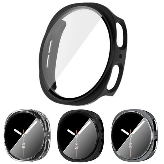 AYAMAYA for Samsung Galaxy Watch 8 Screen Protector Case with Tempered Glass, HD Full Protection Hard PC Case Anti Scratch for Galaxy Watch 8 40mm, Black