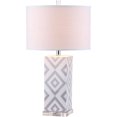thumbnail image 3 of SAFAVIEH Diamonds 27 in. H Ceramic Table Lamp with Off-White Cotton Shade, Grey, Set of 2, 3 of 5