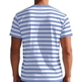 thumbnail image 4 of longantii Men's Striped T-Shirt Short Sleeve Sport T-Shirts Casual Crewneck Basic Shirt Color Block Stretch Summer Beach Tees, 4 of 4