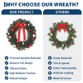 thumbnail image 5 of Pre-Lit Artificial Pine Christmas Wreath for Front Door - LED Lights - Red Bow & Red/Gold Ball Ornaments - Indoor/Outdoor Holiday Mantel Wall Decor, 5 of 7