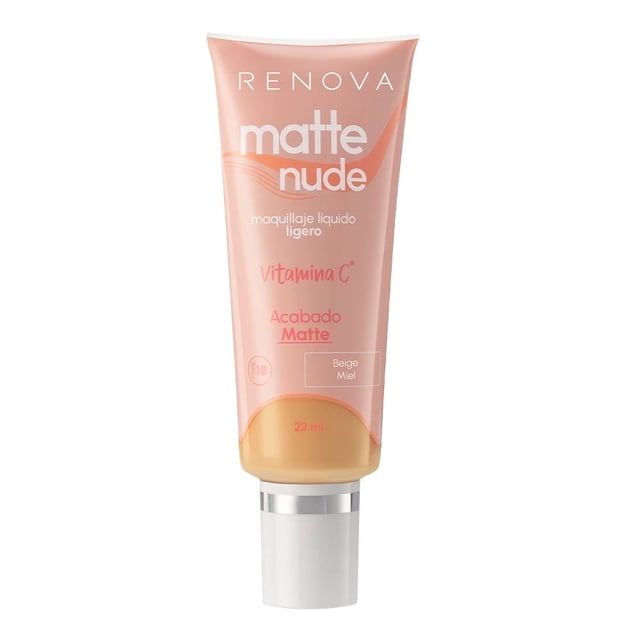 Maquillaje líquido Renova Matte Nude baige miel 22 ml