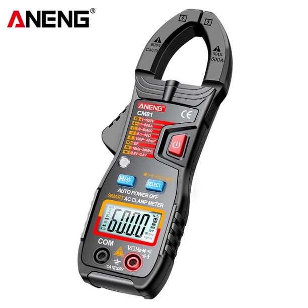 Pinza Amperimétrica Digital ANENG CM81 DC AC Voltaje de corriente NCV Multímetro 6000 recuentos Pinza amperimétrica digital