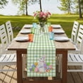 thumbnail image 4 of Table Runners 90 Inches Long Dress Scarves, Easter Farmhouse Coffee/Dining/Kitchen Table Runner for Living Room, Spring Watercolor Bunny Eggs Butterflies Green Plaid 13x90 Inch, 4 of 9