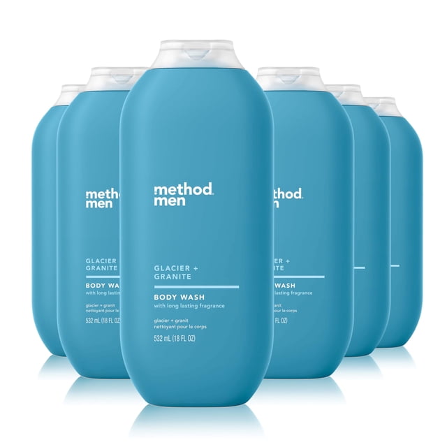 Body Wash Method Men Glacier + Granite, 532 ml (paquete de 6)