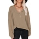 thumbnail image 3 of V Neck Long Sleeves Shirt Stylish Plain Casual Loose Inclusive Pure Color Blouses  for Date ANGGREK Otros, 3 of 6