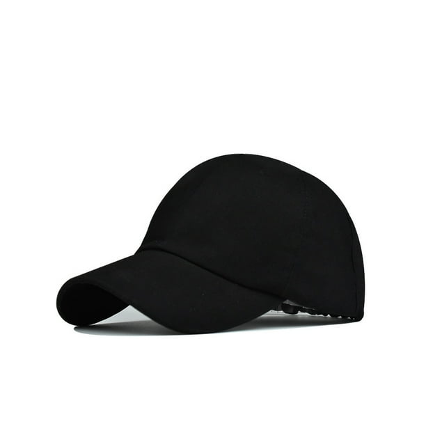 Sonducket Gorra de béisbol para mujer, sombrero deportivo con cola de caballo y ala parasol, hebilla ajustable para primavera y otoño, moda informal para Sombreros Negro Sonducket AP019033-07